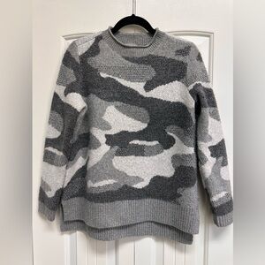 Talbots Gray Camouflage Crew Neck Sweater